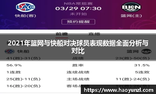 2021年篮网与快船对决球员表现数据全面分析与对比